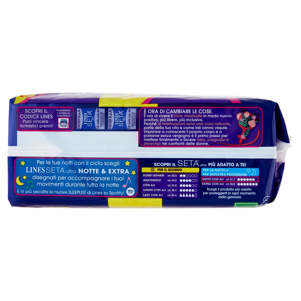 Lines Seta ultra notte con ali 20 pz